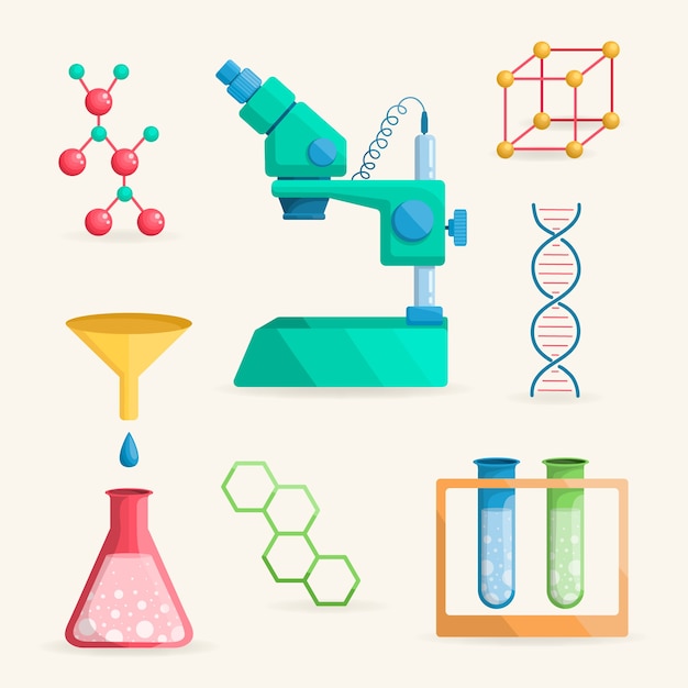 Бесплатное векторное изображение Объекты научной лаборатории
