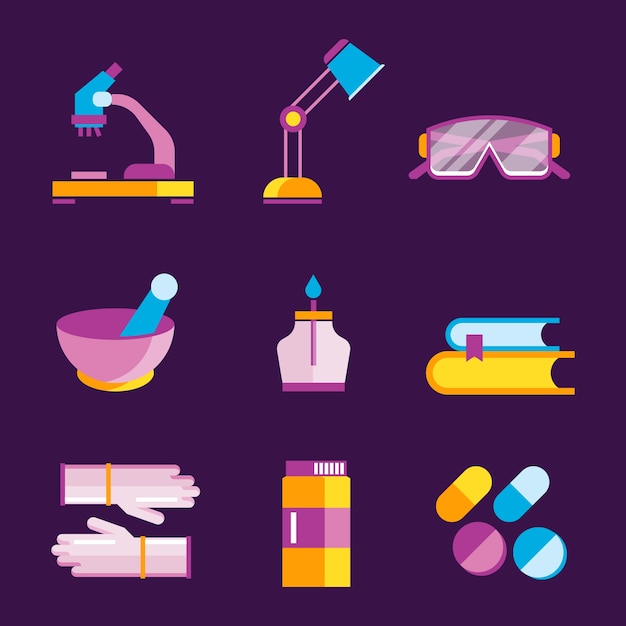 Free vector science lab objects