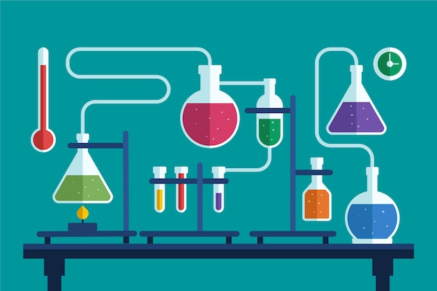 Laboratorio scientifico con elementi