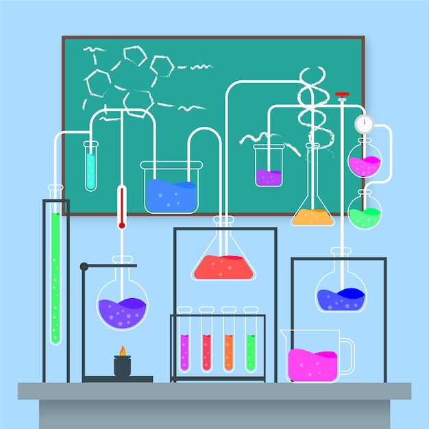 Vettore gratuito laboratorio di scienze