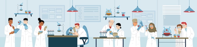 Бесплатное векторное изображение Научные лабораторные исследования и разработки