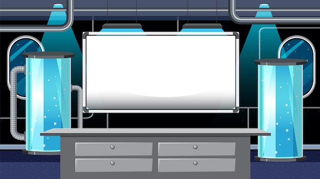 Free vector science laboratory room for chemical experiments