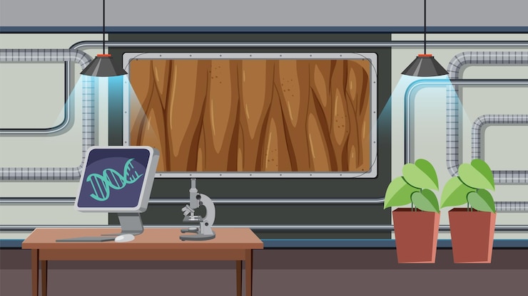 Free Vector science laboratory room for chemical experiments