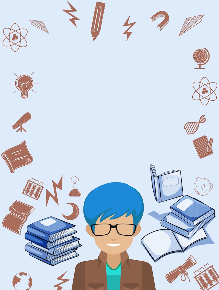 Free Vector science objects around the border