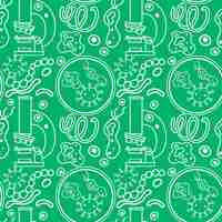 Free vector science objects and icons seamless pattern