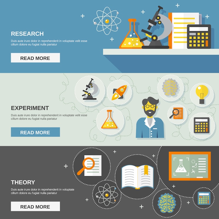 Free Vector science and research banner