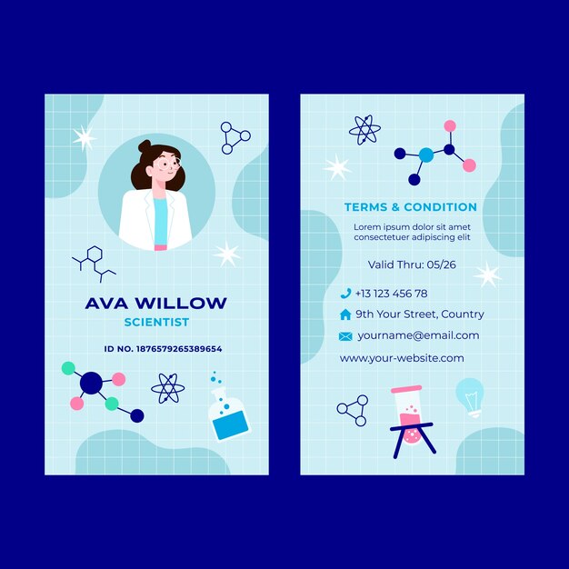 Science research id card template