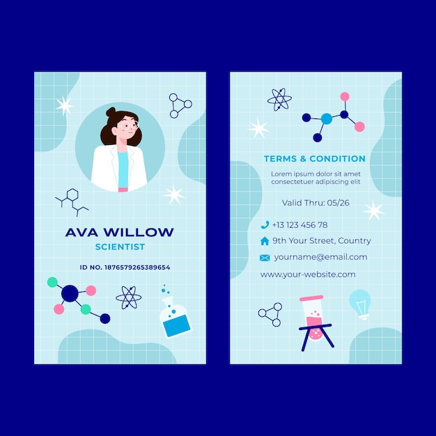 Science research id card template
