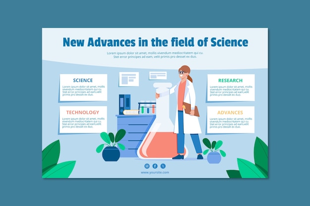 Free vector science research infographic template