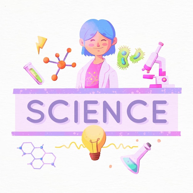 Free vector science word concept