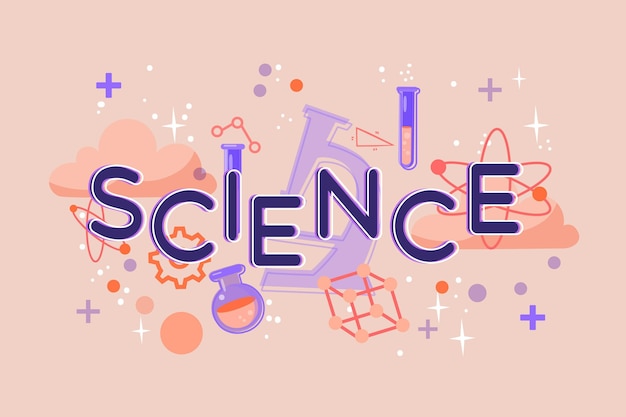 Free vector science word concept