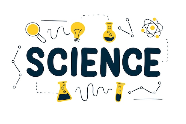 Science work concept with labs objects and molecules