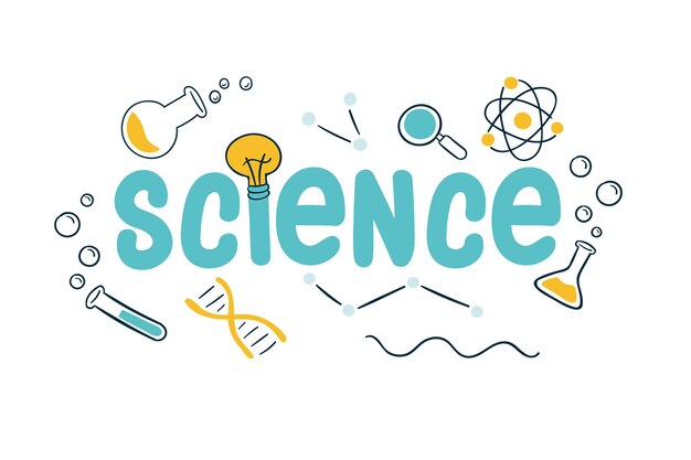 Science work concept with labs objects