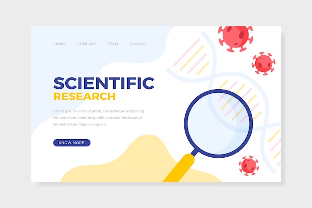 Free vector scientific coronavirus research landing page