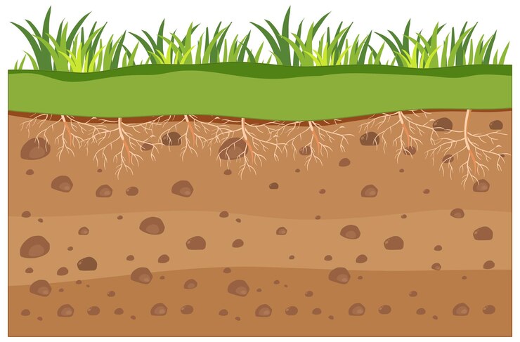 Free Vector scientific education of grass and its root