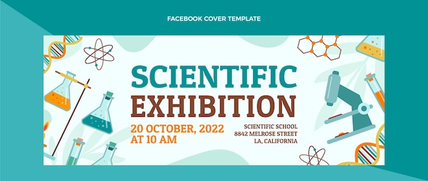 Vettore gratuito copertina facebook mostra scientifica