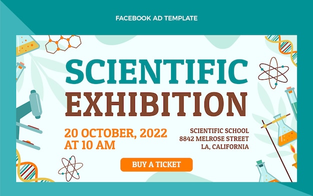 Free vector scientific exhibition facebook template