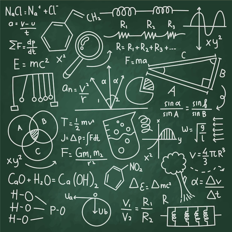 Free Vector scientific formulas on chalkboard concept