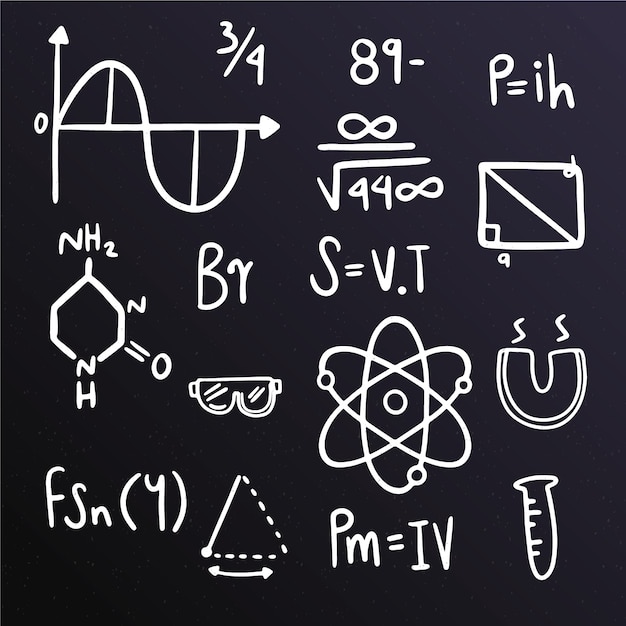 Free Vector scientific formulas on chalkboard