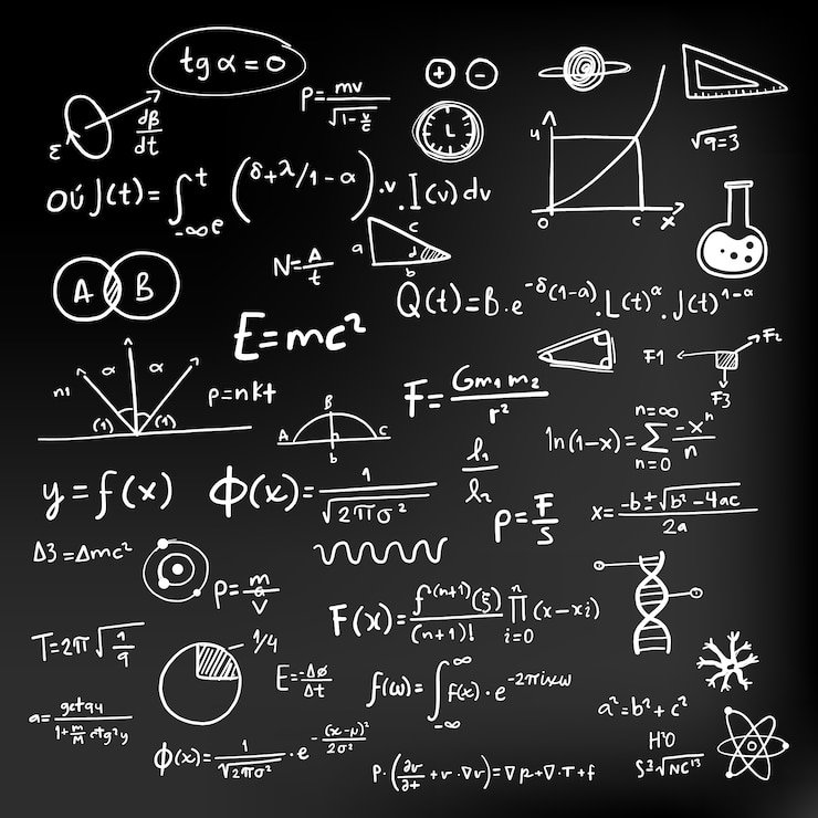 Free Vector scientific formulas on chalkboard