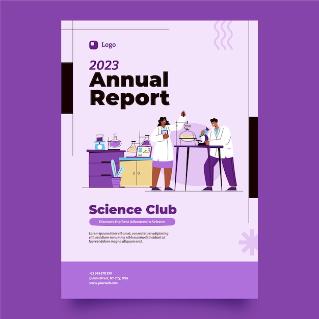 Free vector scientific research annual report template