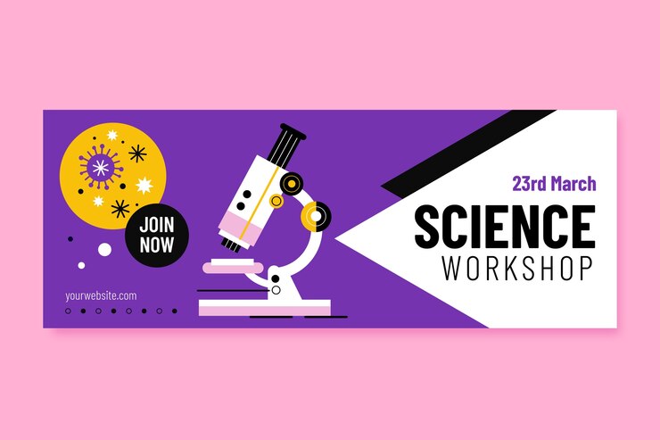 Free Vector scientific research facebook cover template