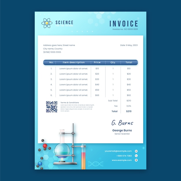 Scientific research invoice template