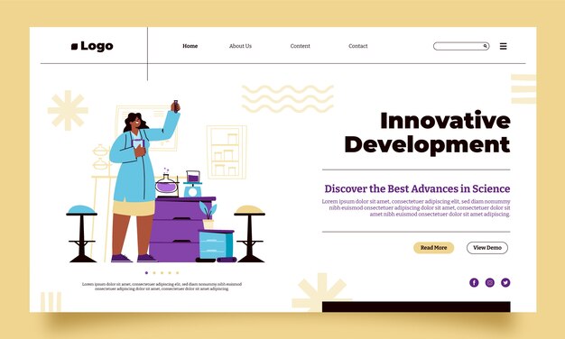 Scientific research landing page template