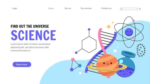 Free Vector scientific research landing page template