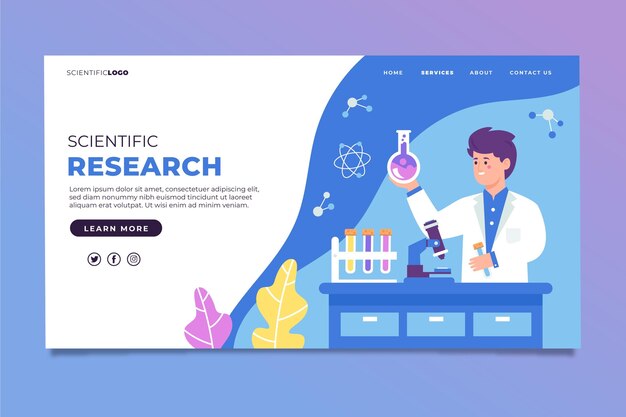 科学研究のランディングページ