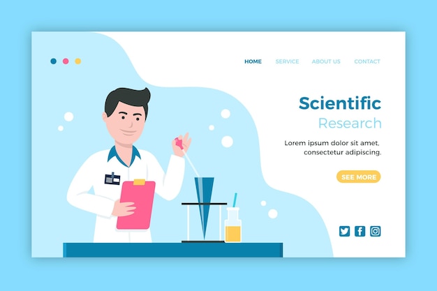 Scientific research landing page