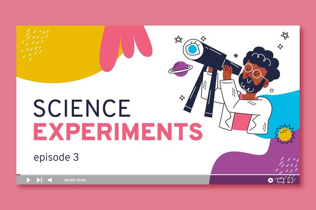 Free vector scientific research youtube thumbnail