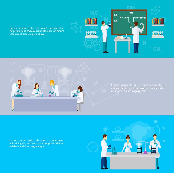 Free Vector scientist banner set
