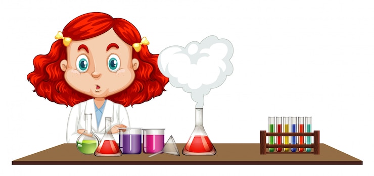 Free Vector scientist doing chemical experiment on the table