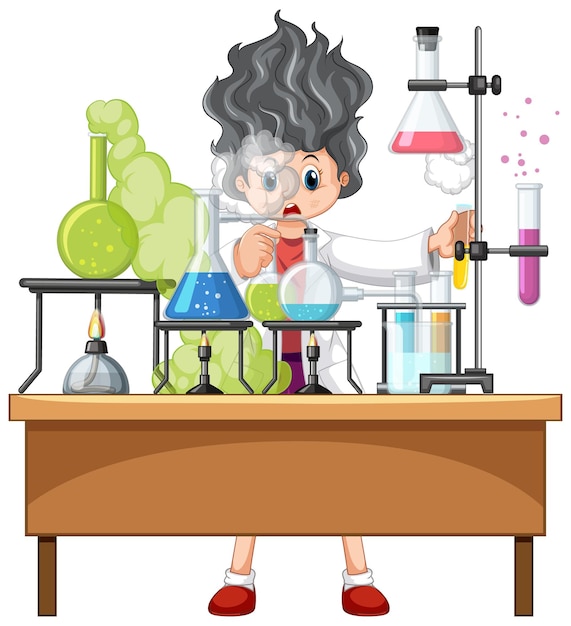 Free vector scientist doing science experiment in the lab