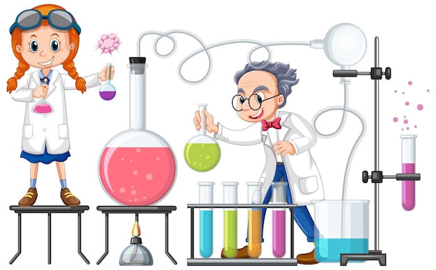 Free vector scientist doing science experiment in the lab