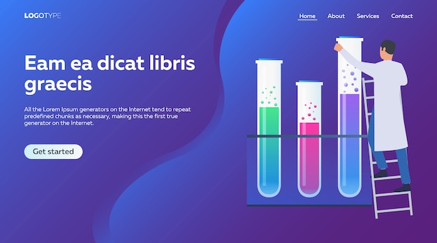 Free vector scientist examining test tubes