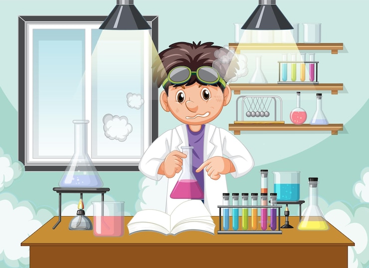 Free Vector a scientist experiment in the lab