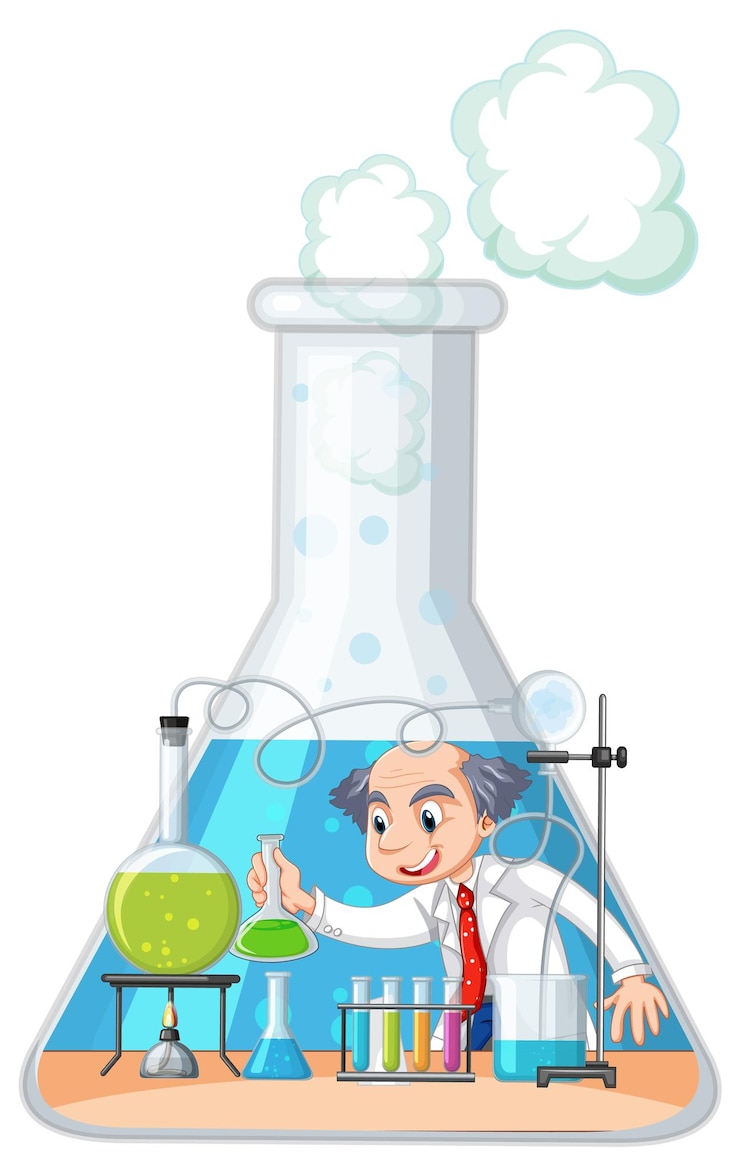 मुफ़्त वेक्टर a scientist experiment in the test tube