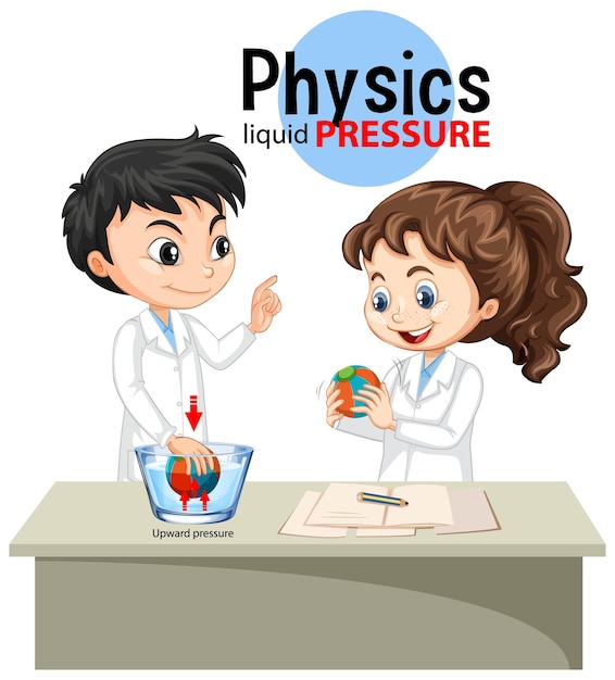 Scientist explaining physics liquid pressure