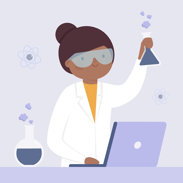 Free vector scientist female illustration design