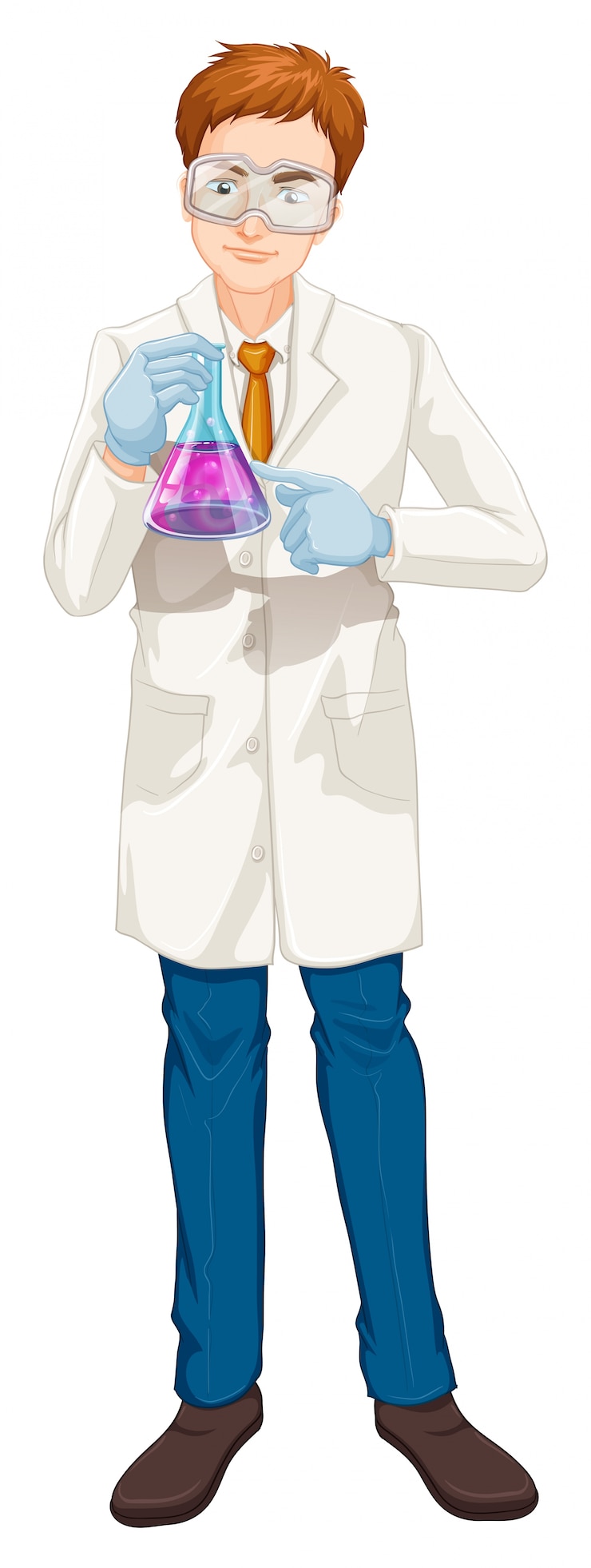 Free Vector a scientist holding laboratory beaker