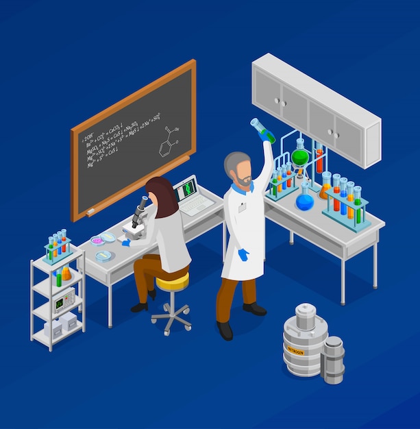 無料ベクター 科学者等尺性概念構成