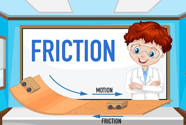 Free vector scientist kids doing friction experiment