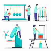 Free vector scientist working illustrated concept