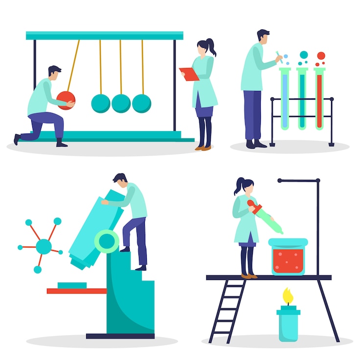 Free Vector scientist working illustrated concept