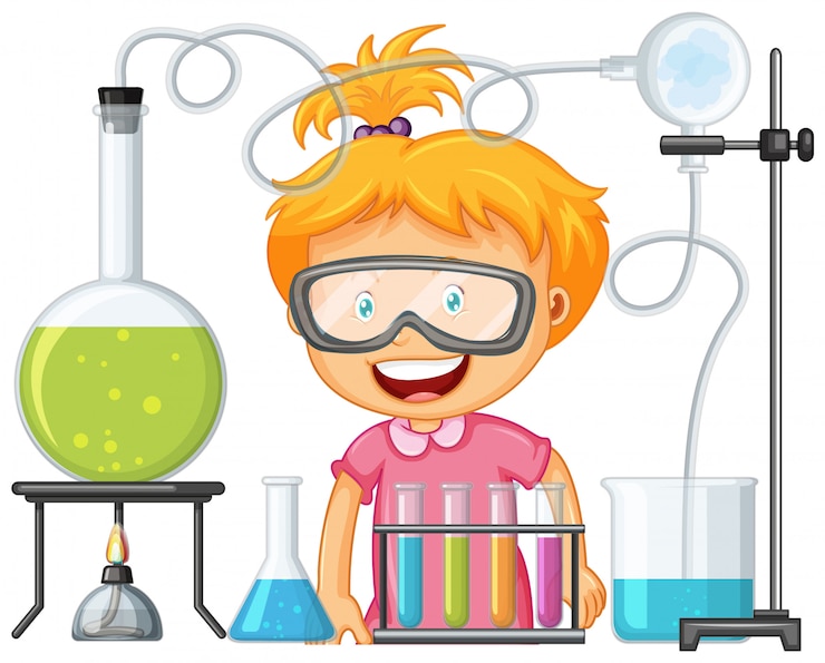 Free Vector scientist working with science tools in lab
