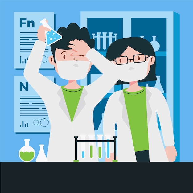 Free vector scientist working