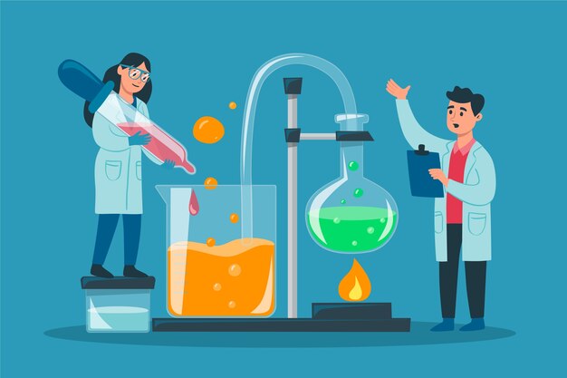 Free vector scientist working