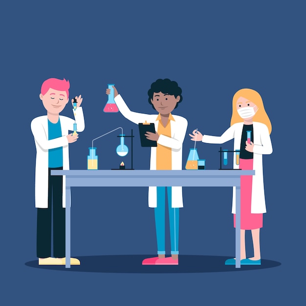 Free vector scientist working